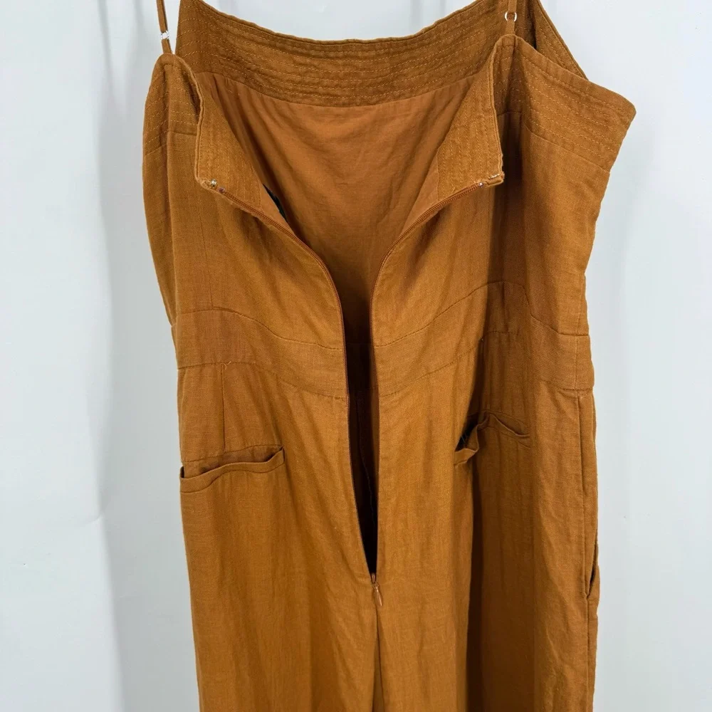 J.Crew black label 100% linen wide leg spaghetti strap jumpsuit Jumpsuit 14